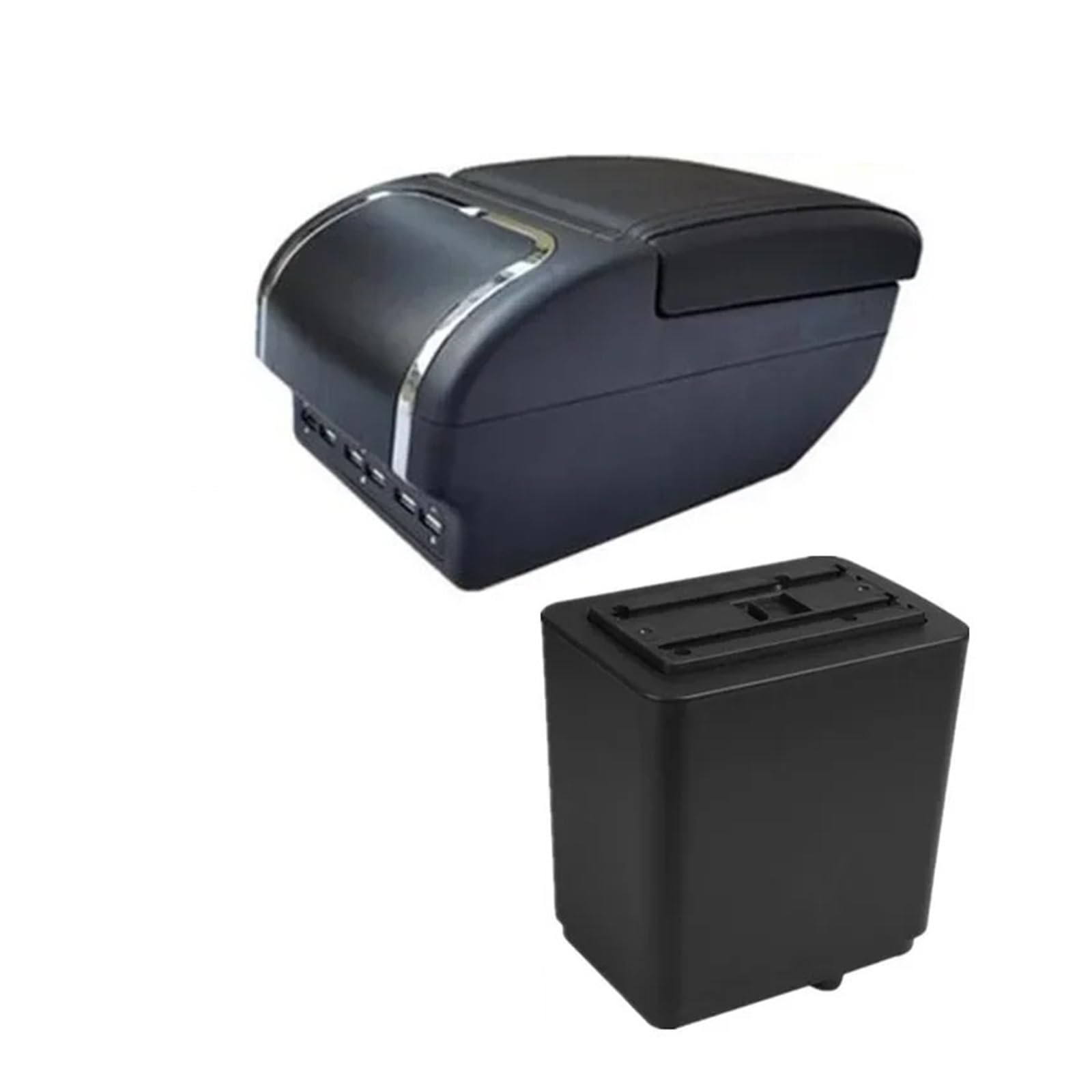 GBGWRMRYX Center Armrest Box For Citroen For Berlingo Car Armrest Box Dedicated Retrofit Storage Box Interior Accessories Arm Rest(E black line 9USB)