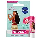 NIVEA Disney Princess Moana Limited Edition Watermelon Sorbet Lip Balm (4.8g), Unique Disney Princess Inspired Lip Balm for Kids, Contains Moisturising Shea Butter for 24 Hour Moisture