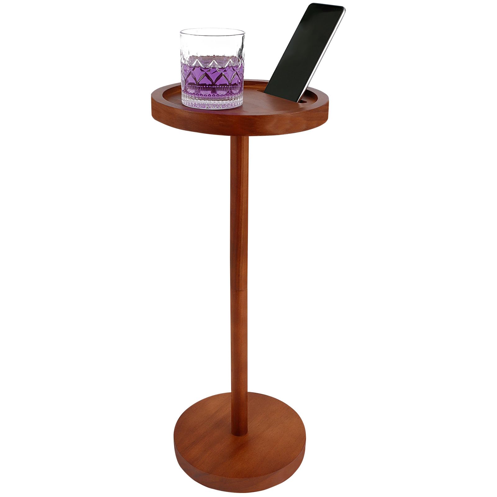 Table d'appoint en bois stable avec support téléphone