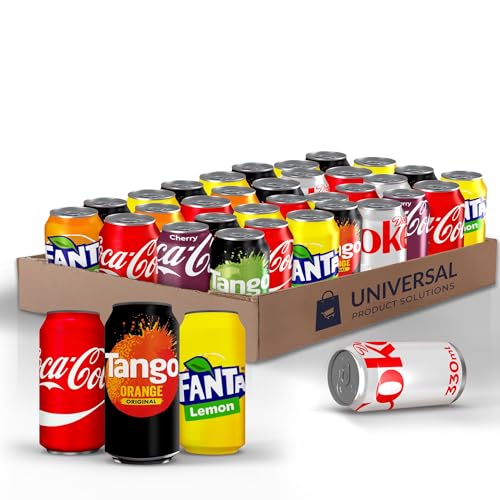 Custom Case of 330ml Soft Drinks/Sodas/Fizzy Drinks of Your Choice / 3 Flavours x 8 Cans of Each | Variety Soda Cans, 24 Pack (330 ml)
