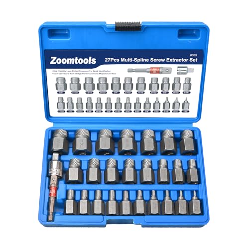 Extractor de tornillos de 27 piezas con adaptador hexagonal para tuercas dañadas y pernos 2
