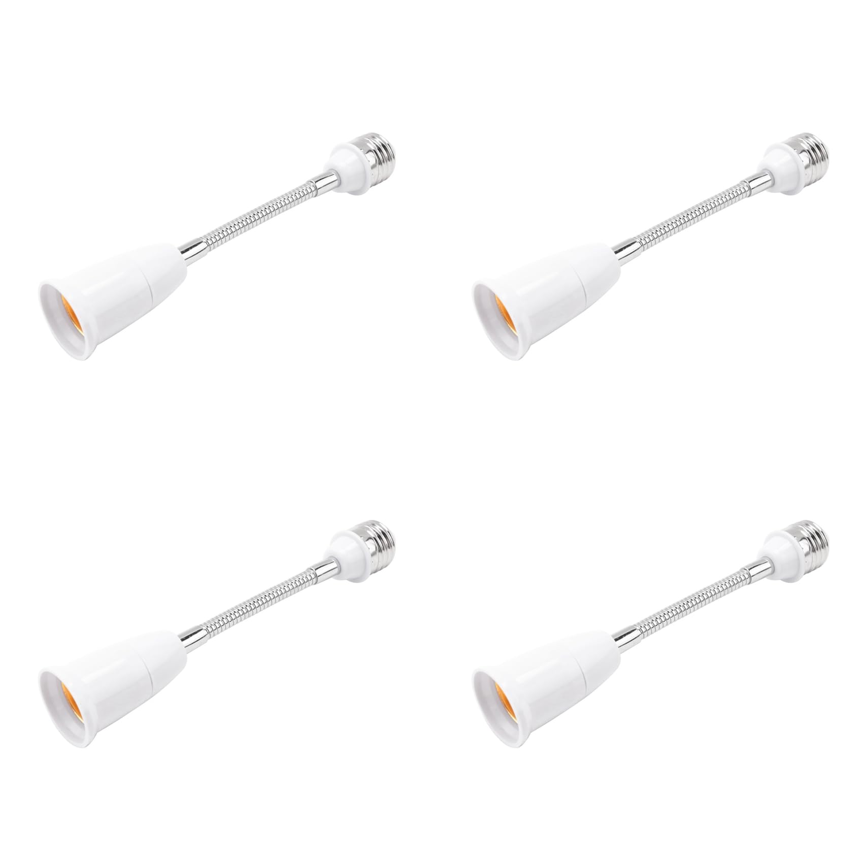 Hndhbfgrt 4pcs 19cm Long Flexible Goose Neck E27 to E27 LED Light Bulb Extension Adapter