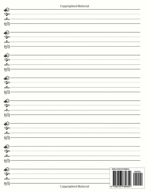 Kids Writing Paper - 120 Pages White With Sky, Plane, Grass, and Worm Lines - for Pre K, Kindergarten and First Grade: Ages 4-6 - Image 2