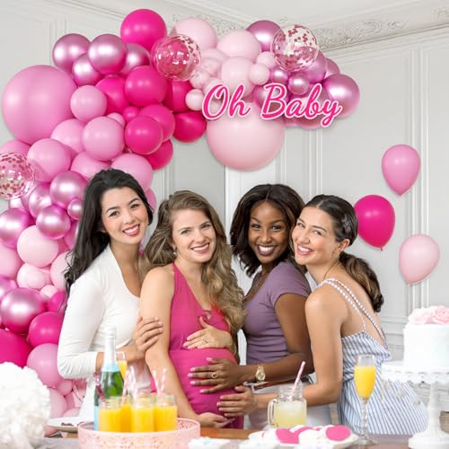 Image of Pink Balloon Garland Arch Kit with Hot Pastel Light Pink Balloons