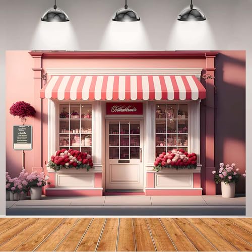 Fondo Fotográfico Floral Puerta Rosa 2.1x1.5 m miniatura 2