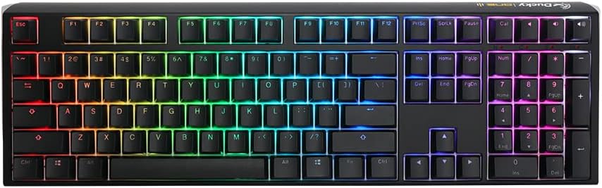 Ducky One 3 Black 100% Mechanical Keyboard: Quack Mechanics Dampening, Hot-Swappable Cherry Silent Red Switches, High-Density PBT Doubleshot Keycaps, RGB, US, Black