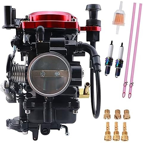 JIK Carburetor for Harley Davidson Road King Twin Cam 40mm CV40 Softail Dyna Sportster XL883 XL1200 Carb Red Cover