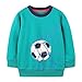 Baby Boys Soccer Active Shirts Toddler Cotton Sweatshirts Pullover Tops Cartoon Football Pattern Long (A, 18-24 Months)