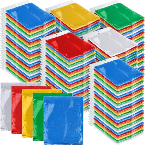Hercicy 300 Pcs Adults Rain Ponchos Bulk with Hood Emergency Disposable Raincoat Waterproof Plastic Ponchos