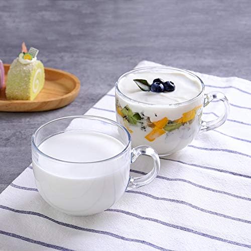 Image of MMTS Large Coffee /Green Tea Mug, cappuccinos /Espresso Cup, Soup Bowl Jumbo /Big Milk Glass Cup with Handle for Coffee Multi-Purpose Mug Set 450 ML (Soup Cup 2)