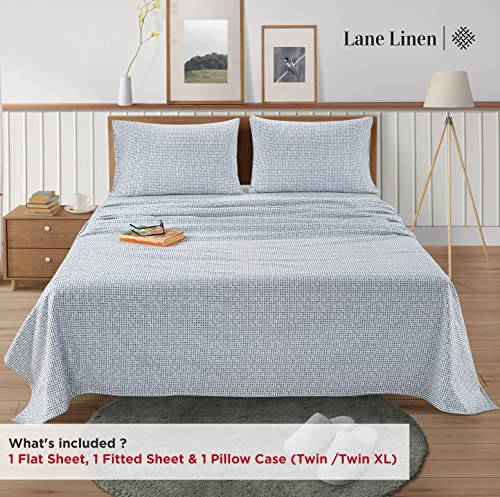 Lane Linen 100% Cotton Flannel Sheets Set - Flannel Sheets Full, 4 Piece Bed Sheets, Lightweight Bedding, Brushed For Extra Softness, Breathable, 15" Deep Pocket (Fits Upto 17" Mattress) - Polka Dot #TOP6
