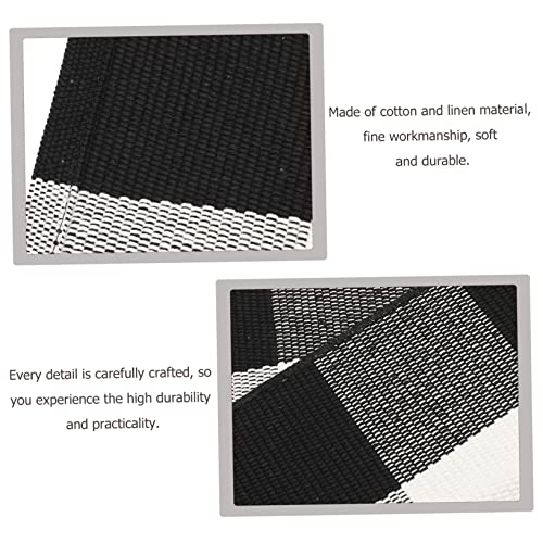 Alfombra de baño Abaodam de algodón premium y diseño decorativo de cuadros para hogar 5
