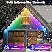 NovaFloat 148FT 54LEDs RGB Permanent Outdoor Lights, Control, IP67 Waterproof Under Eave Lighting with Remote, DIY Music Sync for House, Holiday, Party, Garden Decor