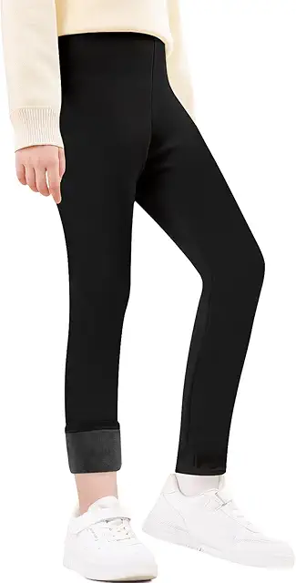 Legging Chaud Polaire Fille - Pantalon Hiver Thermique en Coton