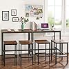 Amazon.com: VASAGLE Bar Table, Narrow Long Kitchen Dining Table, Sturdy Metal Frame, Industrial ...