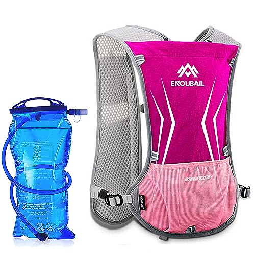 TRIWONDER 2,5 l ultralichte drinkrugzak, licht rugzakvest, looprugzak met zachte flessen voor marathon, bergbeklimmen, fietsen (blauw en zwart, alleen drinkrugzak, L/XL, 102 - 115 cm