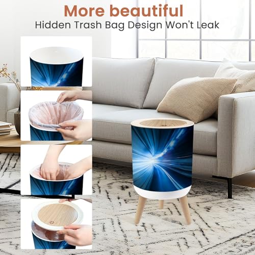 Caneca de basura pequeña con tapa 1.8 galón miniatura 4