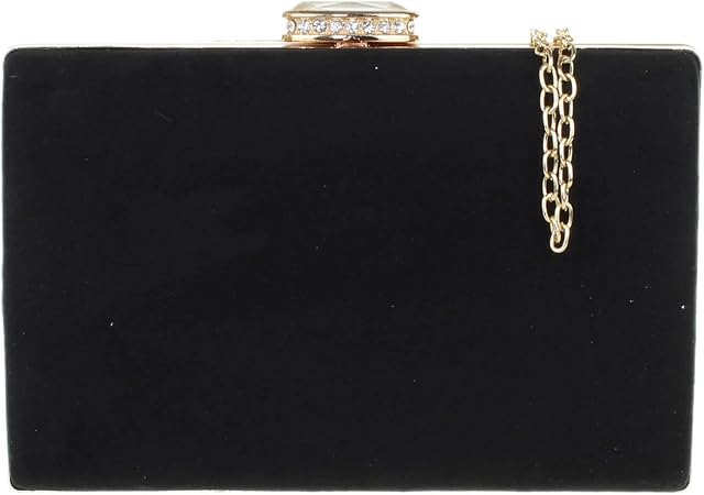 Girly Handbags Womens Faux Suede Hard Case Clutch Bag