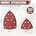 80 Stück Dreieckschleifer Schleifpapier Dreieckschleifer, Schleifpapier Deltaschleifer 152 x 105mm 40/60/80/120/180/240/320/400 Körnung Dreieck Schleifpapier für Black und Decker Detail Palm Sander