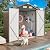 IRONCK 5.7x5.7FT Outdoor Storage Shed, Metal Garden Tool Shed with Breathable Vent and Lockable Doors, Outside Storage for Backyard, Poolside, Patio, Brown