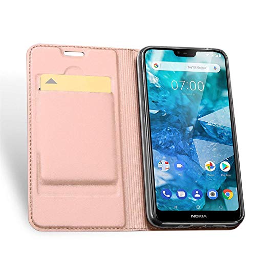 Verco Case compatible with Nokia 3.2, Flip Wallet Cover with Magnetic Closure for Nokia 3.2 Phone Case - rose gold - Image 4