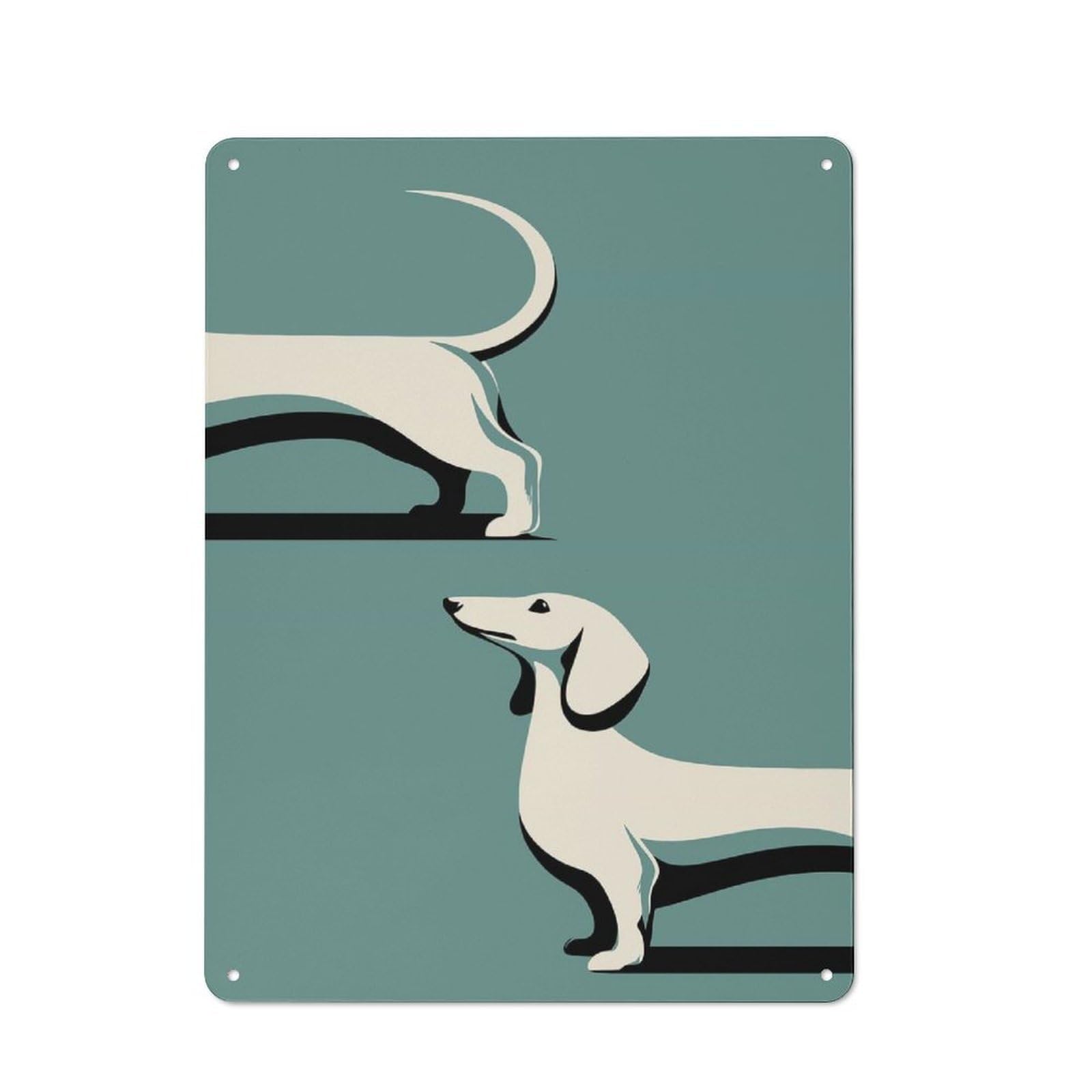 Junmoney Style-10 Dachshund Dog Print Retro-Style Tin Sign 40X30cm For Guest Room Or Hallway, A Christmas Gift For People Styling Guest Room And Hallway