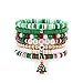 Pingyongchang Christmas Stackable Beaded Holiday Bracelets Set for Women Elastic Layering Colorful Heishi Vinyl Disc Polymer Clay Stretch Bohemian Festive Favors Decor Accessories Birthday Gifts-A