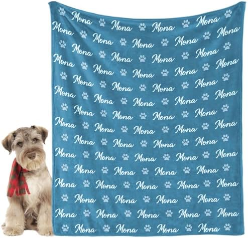 Personalized Dog Blanket, Customized Pet Blankets with Name Pictu...