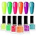 BORN PRETTY Nagellack Fluoreszierende Farbe, 6 Farbe 7ml Nagellack Gelb Grün Blau Set Nagellack