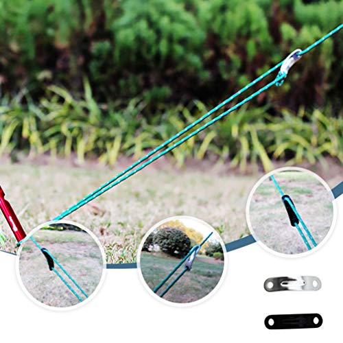 BESPORTBLE 20Pcs Corda Vento Fivelas Liga de Alumínio 2 Buracos Linha Ajustador Tensor Paracord Guyl