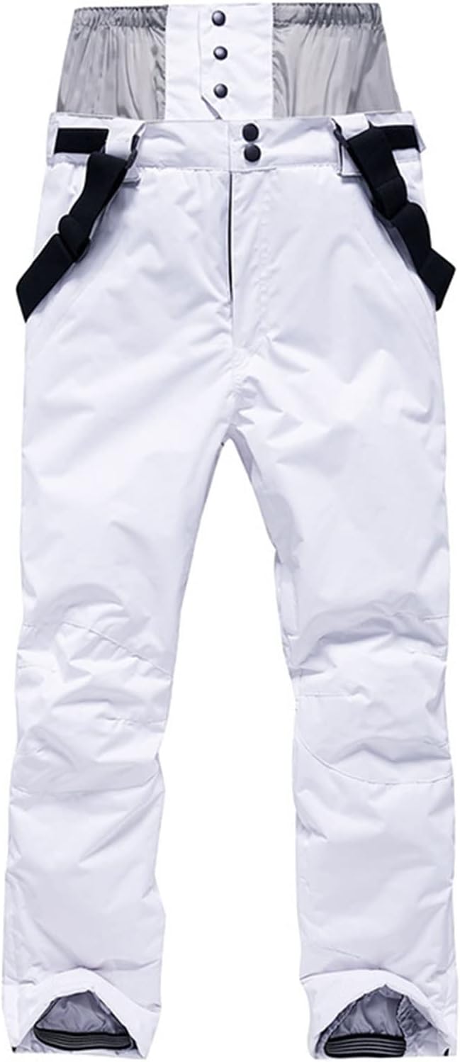 Winter Snow Snowboard Trousers, Women and Men Suspenders Snowboard Pants, Outdoor Sports Windproof Waterproof Warm (Color : Black, Size : X-Sma11)