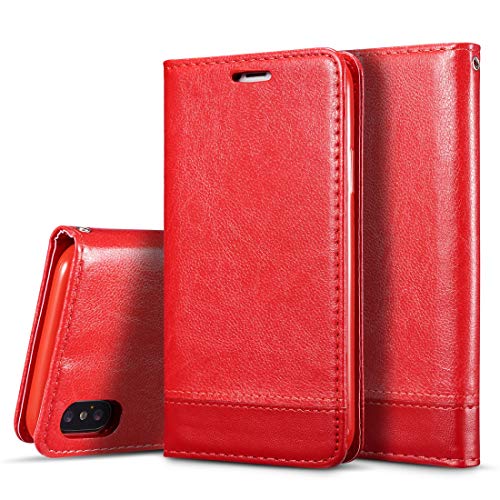Housse de protection iPhone XR en cuir rouge aux finitions premium