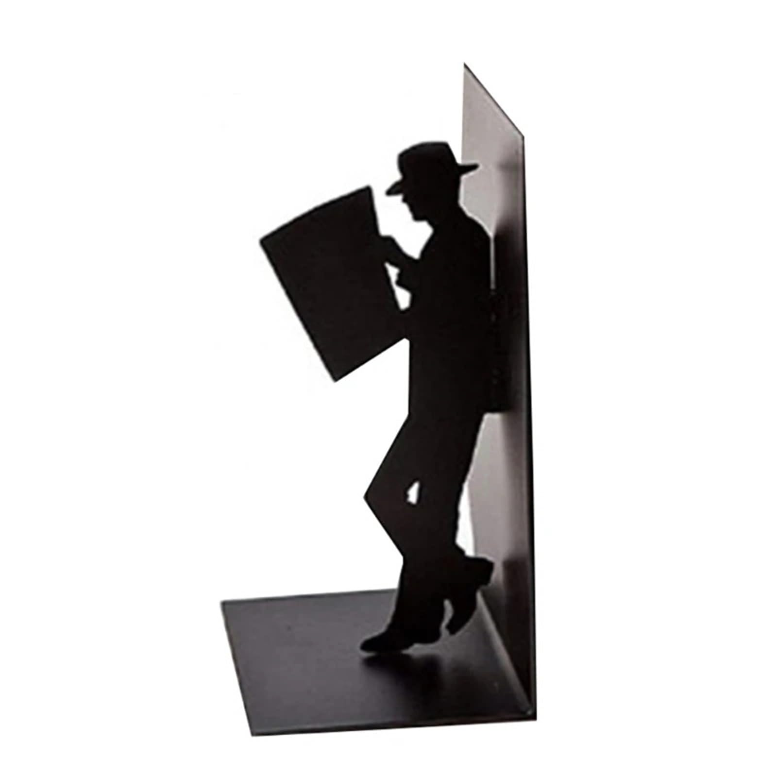 Iron Figure Bookends Reading Book Support Retro Non-Skid Ends Stopper Decor for Organizing books(Color 02)