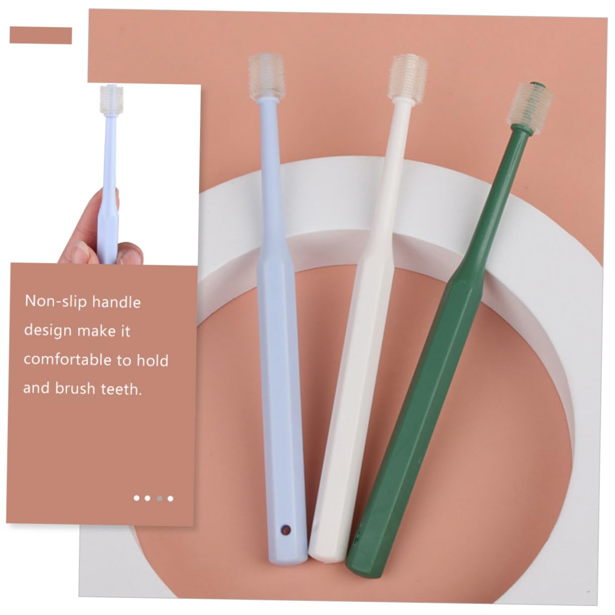 Toddmomy Multi-use Pet Toothbrush Household Cat Puppy Cleaning Brush Gentle Bristles -Slip Handle Pieces