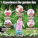 JOI MEW Kids Pink Gardening Tools Set, Garden Toys w/Metal Rake, Shovel, Trowel, Watering Can, Gloves, Tote Bag, Plant pots, DIY Bookmark Kits, Spring Summer Toy Outdoor Gift for Toddler Boy Girl