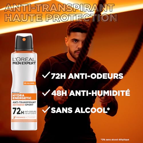 Déodorant Spray Homme Anti transpirant Hydra Energetic Extreme Sport Men Expert Le Flacon De 150ml - vue 3