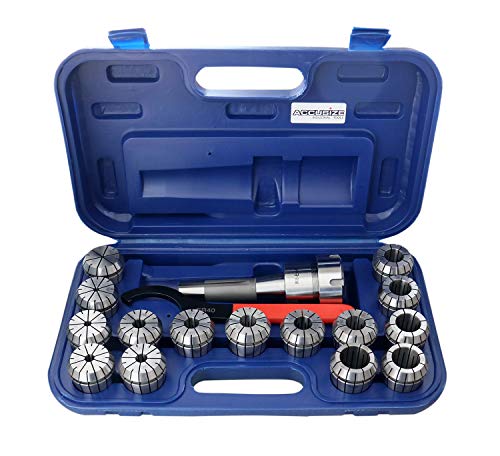 π₯ Accusize Industrial Tools 15 Pc Er40 Collet Set Plus 1 pc R8 Bridgeport Shank Holder and a Wrench in Fitted Box, 0223-0984 π₯ Accusize Industrial Tools 15 Pc Er40 Collet Set Plus 1 pc R8 Bridgeport Shank Holder and a Wrench in Fitted Box, 0223-0984