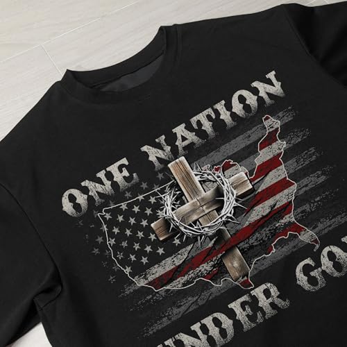 One Nation Under God T Shirt, Christian Shirts for Men, Cross Shirt, Mens Christian T Shirts, Religious Tee4