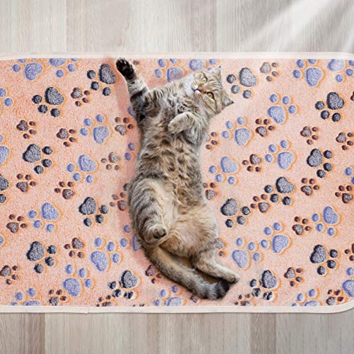 Balacoo O Aquecimento Do Gato Cama- 2Pcs Tampa Com Impressão Da Pata Do Gato Cama Pet Cama Dormindo