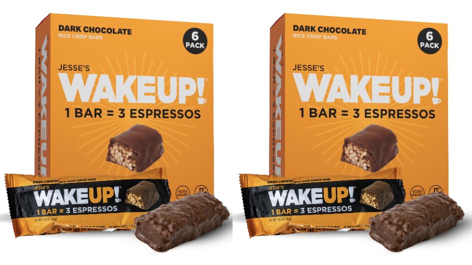 Image of WAKE UP! Caffeinated Dark Chocolate Bars, 3 Espressos, 2 Pack (12 Bars)