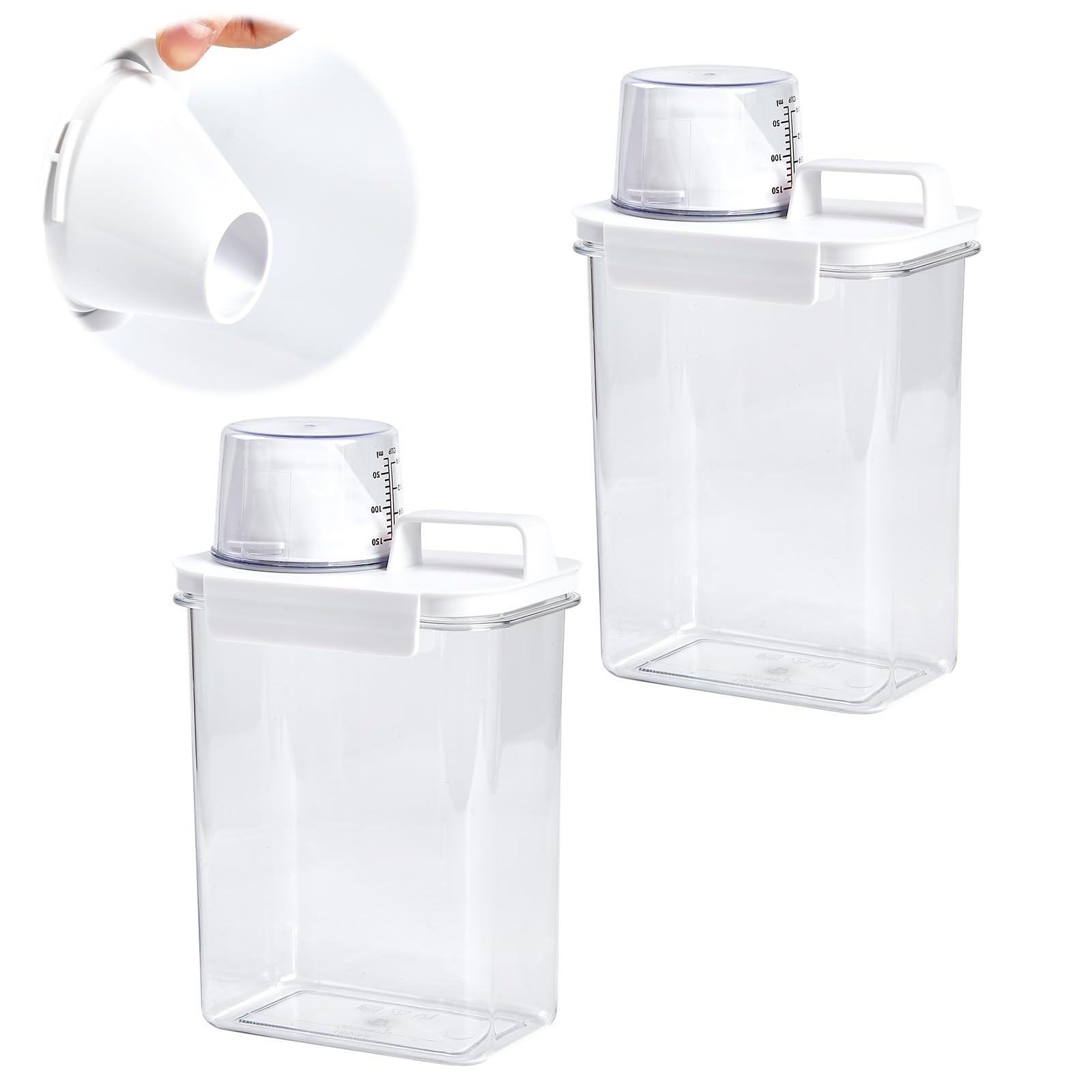 2pcs 1800ML washing powder storage, laundry detergent storage,laundry detergent dispenser container, 1800ml*2, 1800ml*2