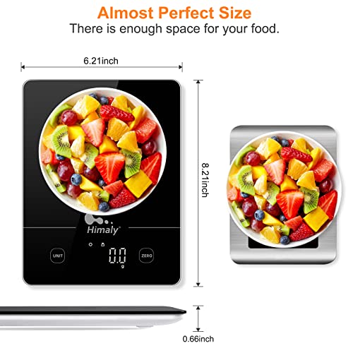 himaly Bilancia da Cucina, 5Kg/1g Bilancia Elettronica Digitale Alta Precisione Misurazione Display LED Multifunzione da Cucina e Acciaio Inossidabile Usato Come Sveglia