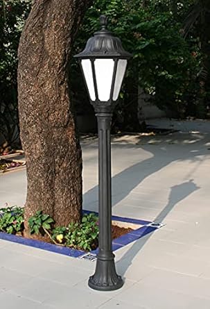 CERCO Victoria 14W Frosted Bollard IP55 Hexagonal Lamps ( Medium, Black )