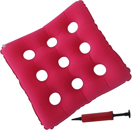 BAUBUY Cojín de asiento para sillas de ruedas, accesorios para scooter, cojines cuadrados cómodos, almohadilla ergonómica inflable, duradera y