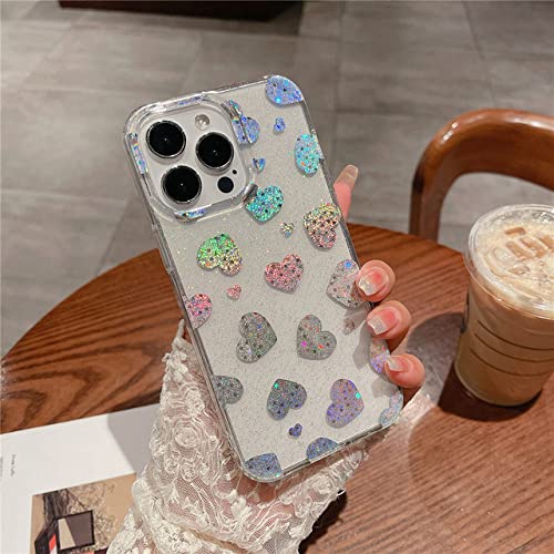 Coque rigide iPhone 14Pro transparente anti-choc et laser pailletée