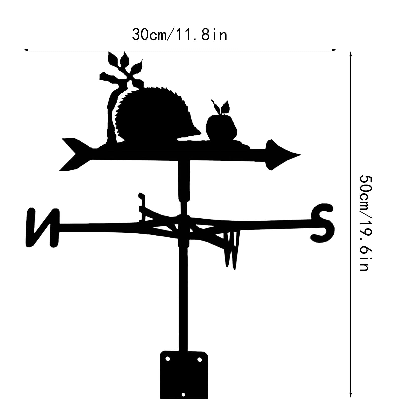 Retro Metalen Windvaan Egel En Appel Silhouet Windwijzer Rooftop Installeer Windrichting Indicator Anti Corrosie Voor Tuindecoratie 1969667127