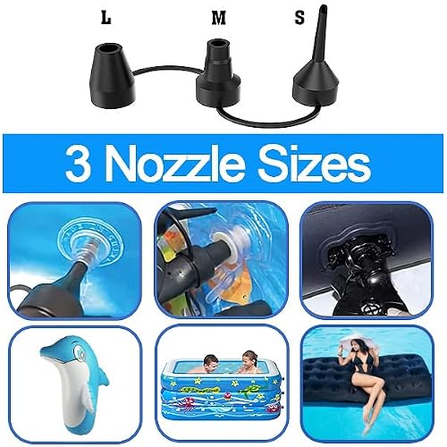 4 Set Replacement Nozzles, Plastic Pump Nozzles, 3 Size for Air Bed, Air Pump Nozzles for Inflatables, Air Mattress