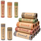 L LIKED Preformed Coin Roll Wrappers (105 Assorted) - 21 Quarters, 21 Pennies, 21 Nickels 21 Dimes and 21 Dollars (105 pcs)