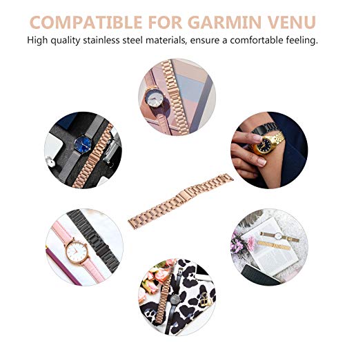 Roestvrij stalen horlogeband Elegante horlogeband Vervangende horlogeband voor Garmin Venu Rose Gold Horloge Toebehoren - Afbeelding 7