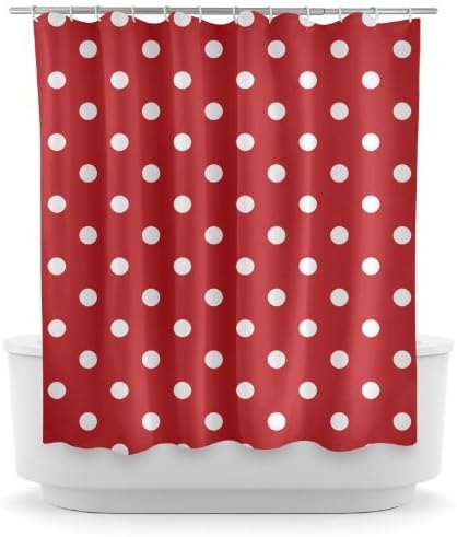 Opima Red Polka Dot Shower Curtain